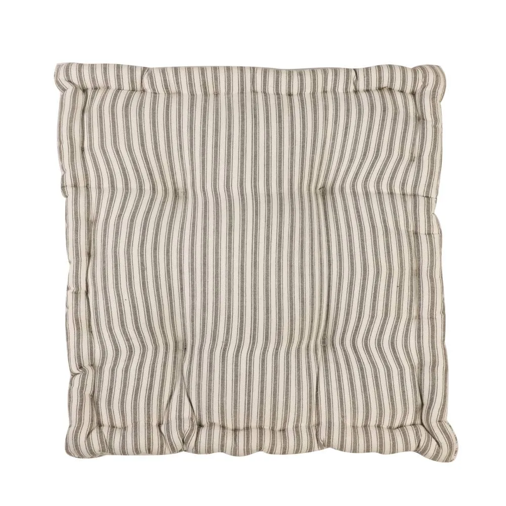 Dibor Giant Grey Striped Indoor Dining Chair Seat Pad Cushions L50cm x W50cm 2