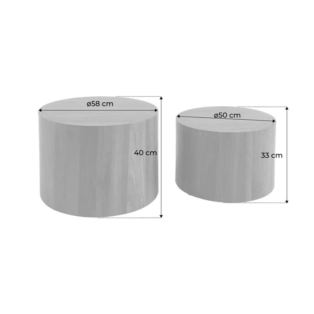 sweeek Set of 2 round nesting coffee tables wood effect in Dark Brown 5