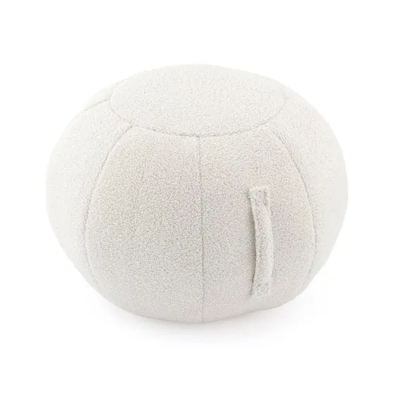 Adella Sherpa Ivory Ball Pouffe 5