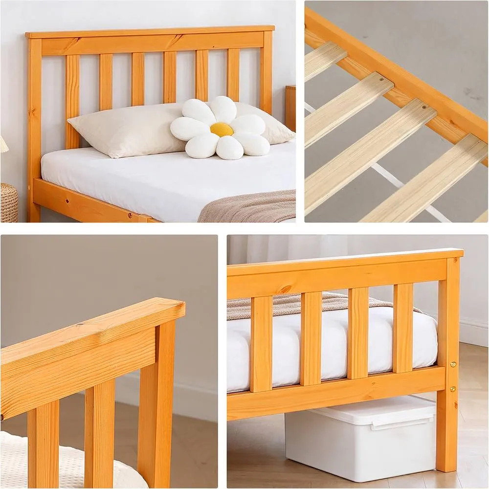 Comfy Living Ltd Wooden Bedframe in Various Colours in Orange 6