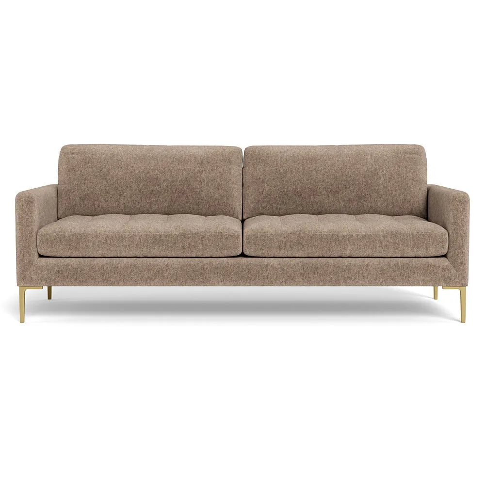 Heal's Eton 4 Seater Sofa Velvet Boucle Rocky Brass Feet 1