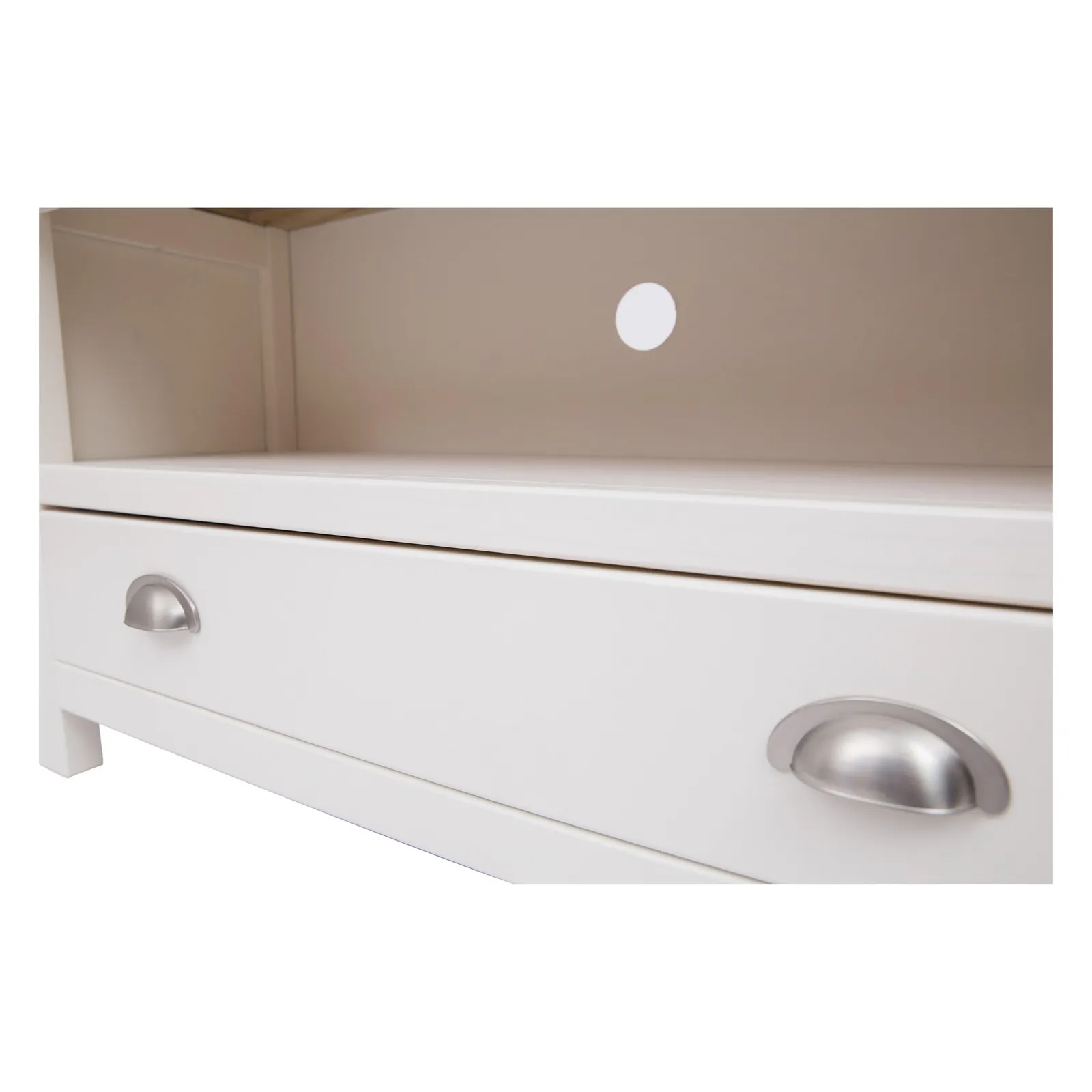 Cabinet Bits Lovere Off-White 1 Drawer TV Cabinet Chrome Cup Handle 5
