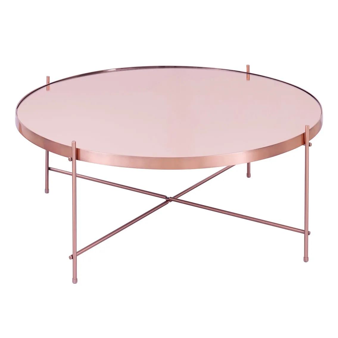 Oakland Circular Copper Coffee Table - Copper Brown