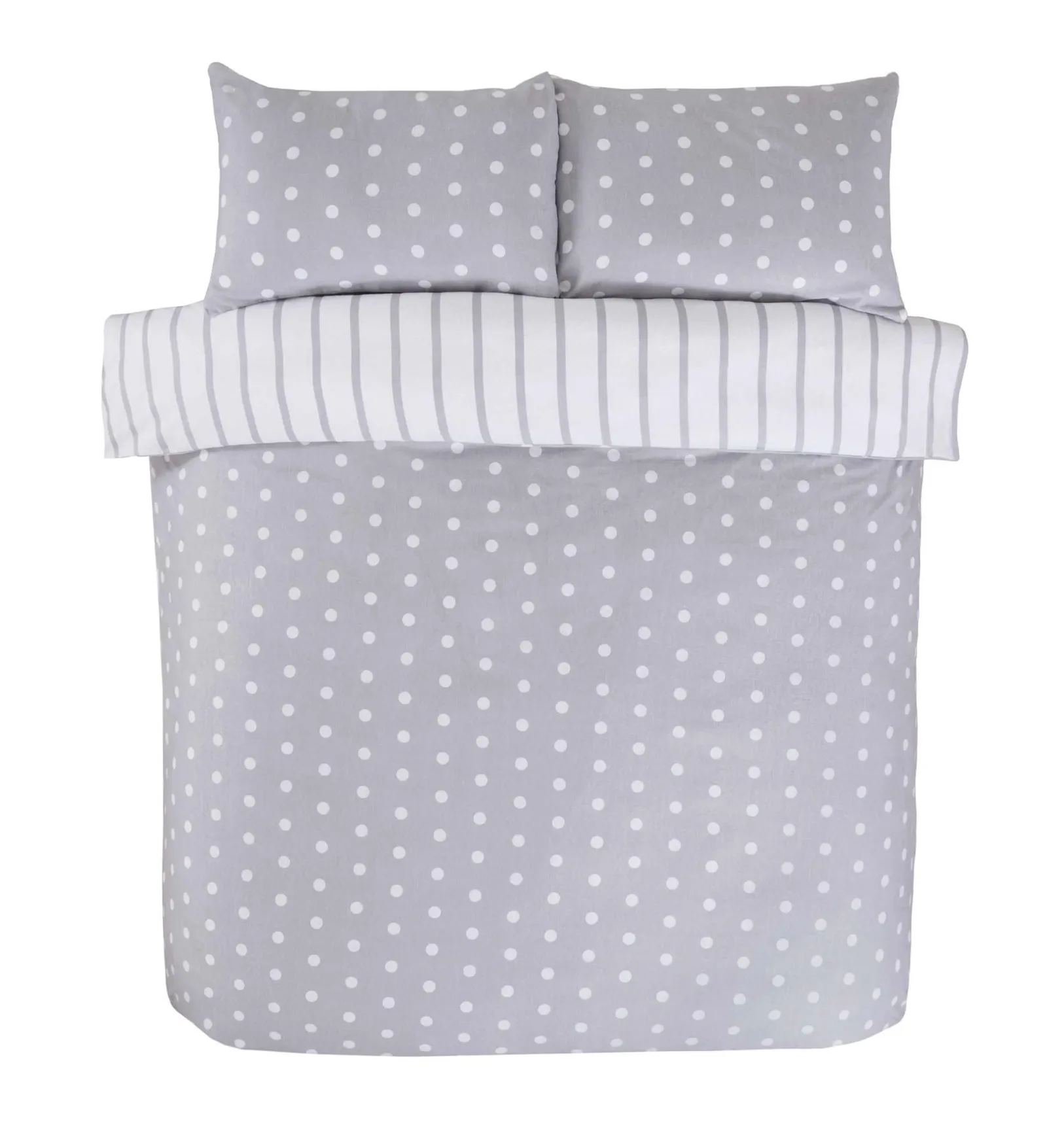 Rapport Home Spots & Stripes Microfibre Duvet Set in Grey 3