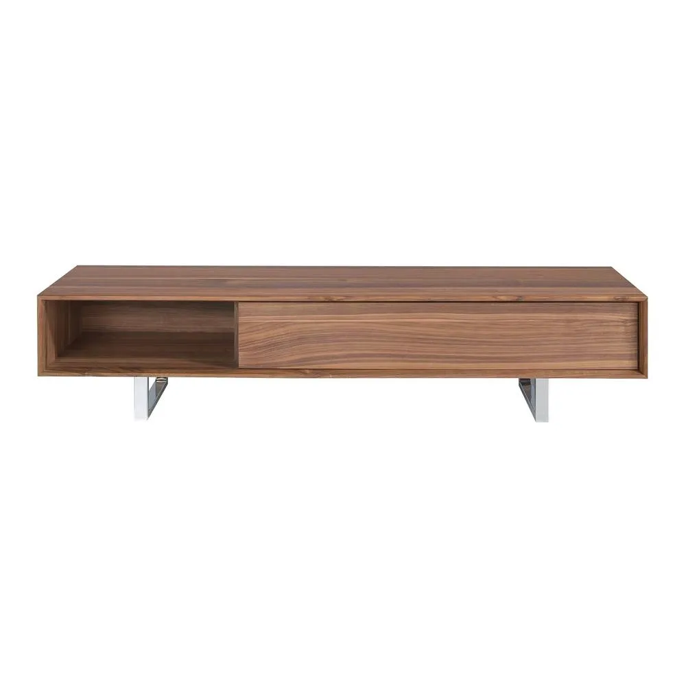 Angel Cerda Walnut TV Stand with Chromed Steel Legs 180x44x39 cm in Brown 2