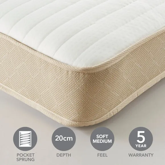 Dunelm Rolled Memory Foam 800 Pocket Sprung Hybrid Mattress 1