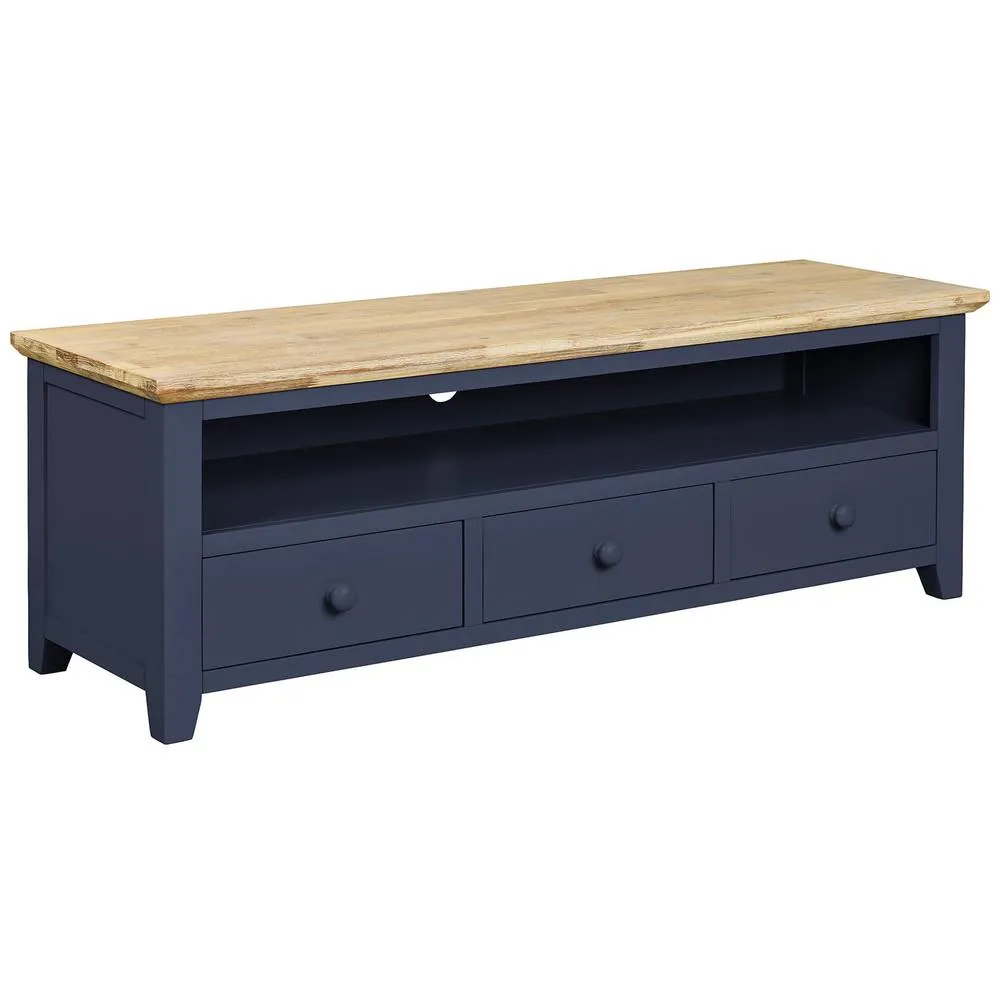 Statement Furniture Florence Large TV Stand with 3 Drawers & Shelf in Navy 3