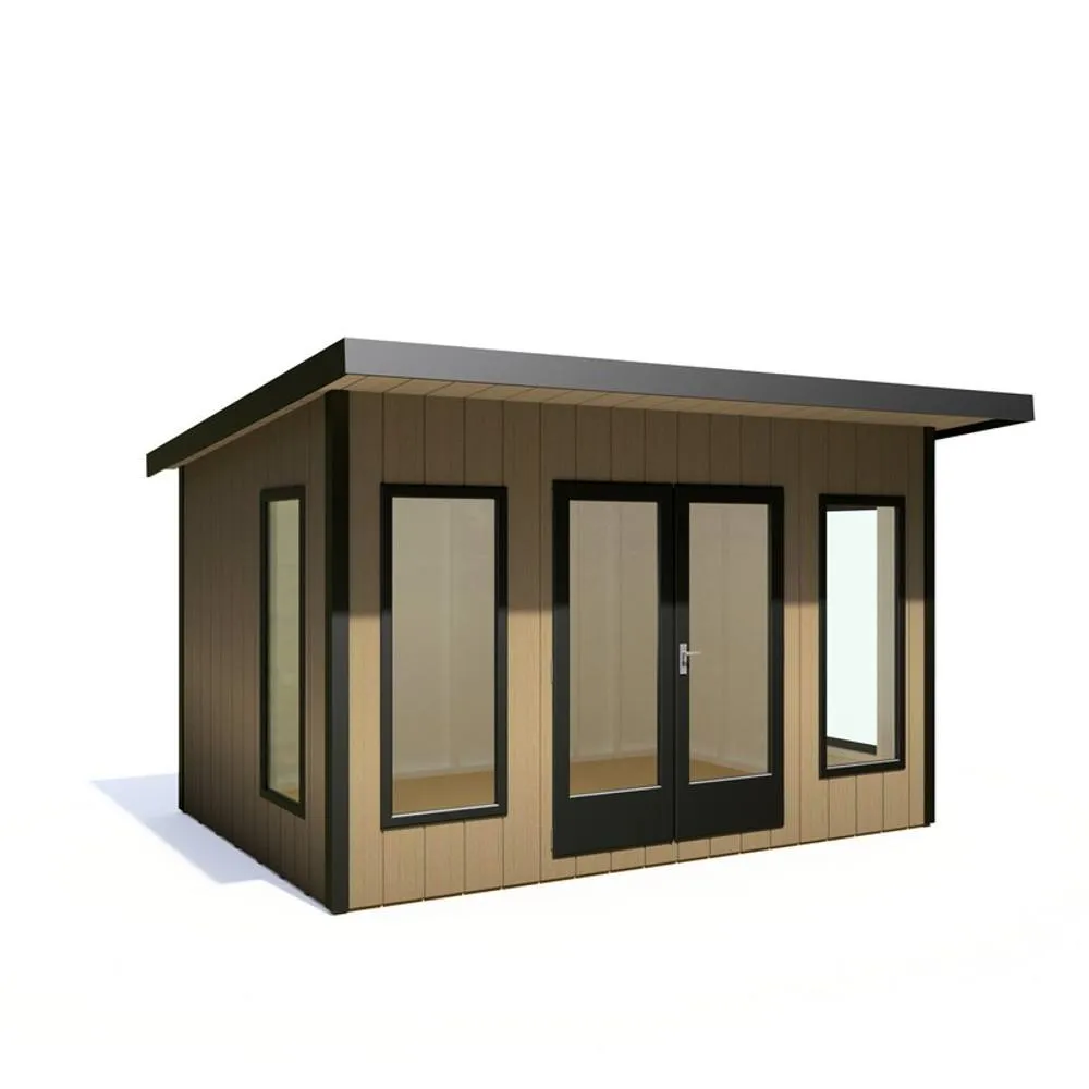 Shires Cali 12x8 Feet Pent 1 Garden Office - OSB/MDF - L334xW402xH246.1 cm in Light Brown 4