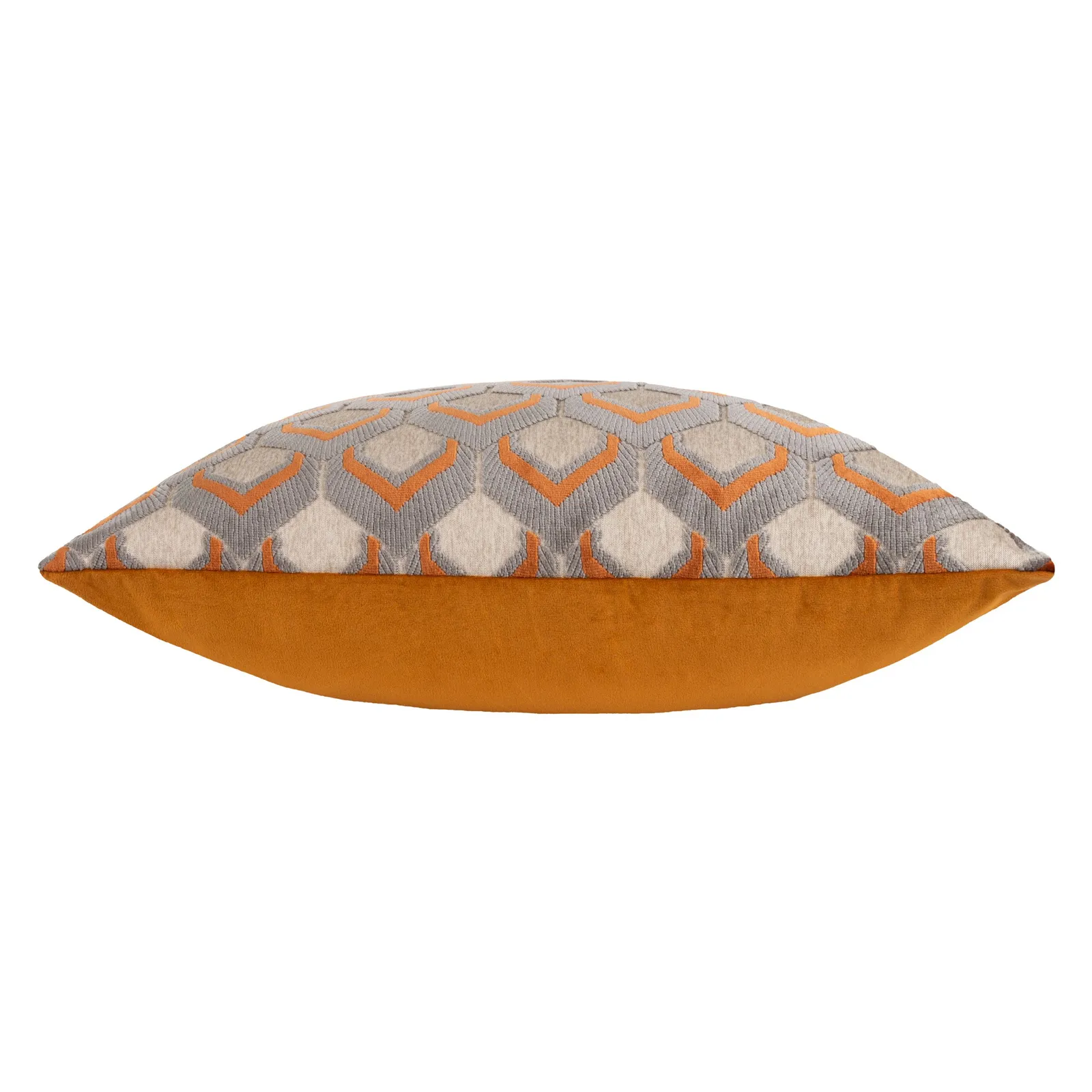 Paoletti Ledbury Geometric Velvet Cushion in Pale Orange 4