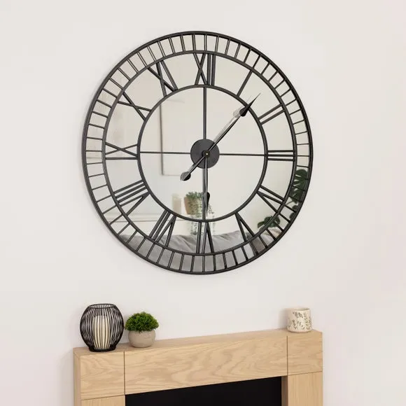 Charles Bentley Windermere Indoor Outdoor Mirrored Skeleton Wall Clock 3