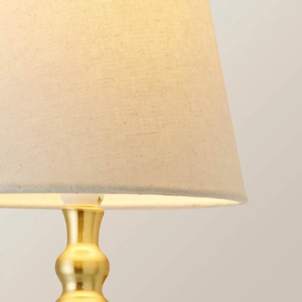 ValueLights Maggie Candlestick Style Wall Light with Linen Tapered Lamp Shade in Gold 5