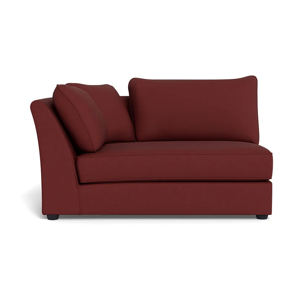 Heal's Tailor Large Curved Left Hand Facing Corner Unit Capelo Linen-Cotton Etruscan Red Black Feet