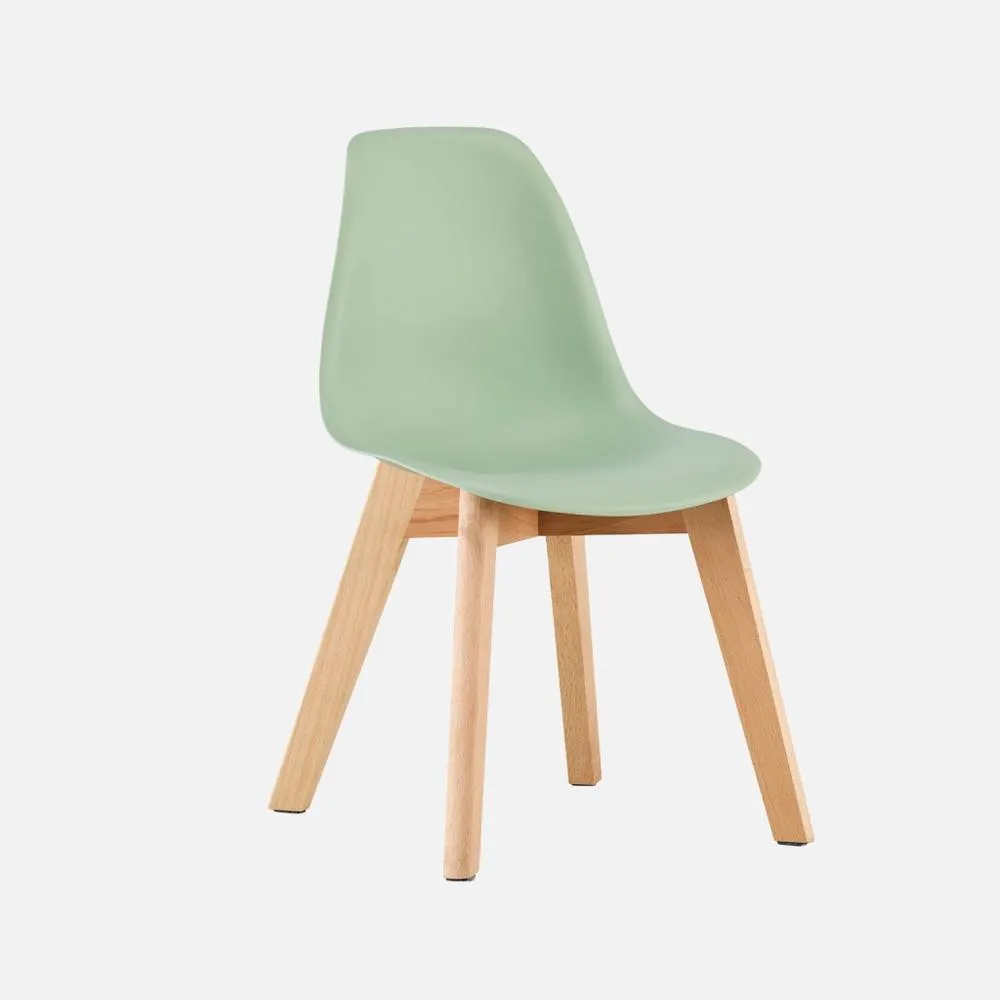 sweeek Set of 2 children's chairs Scandinavian style with beech wood in Light Green 1
