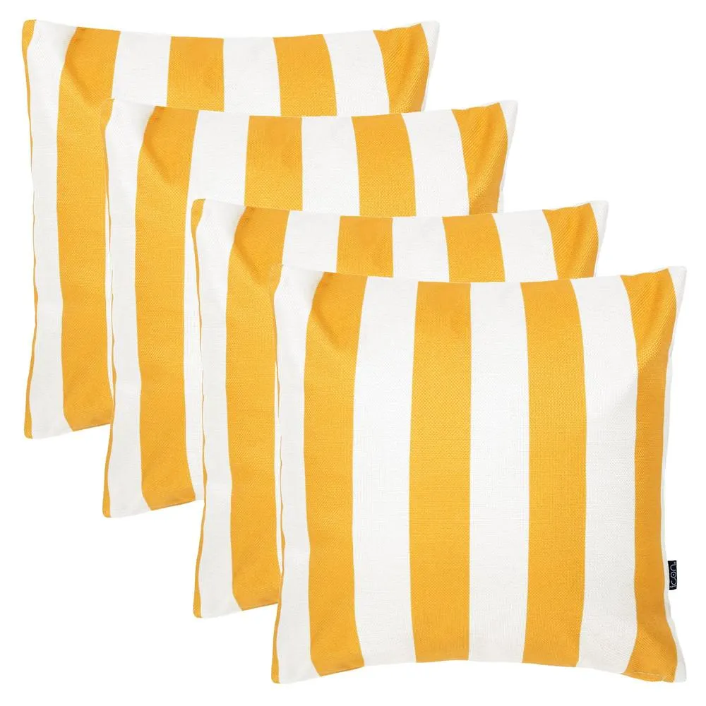 icon 4 Pack Cushion 43x43 Kyoto Fabric, Stripe, Yellow