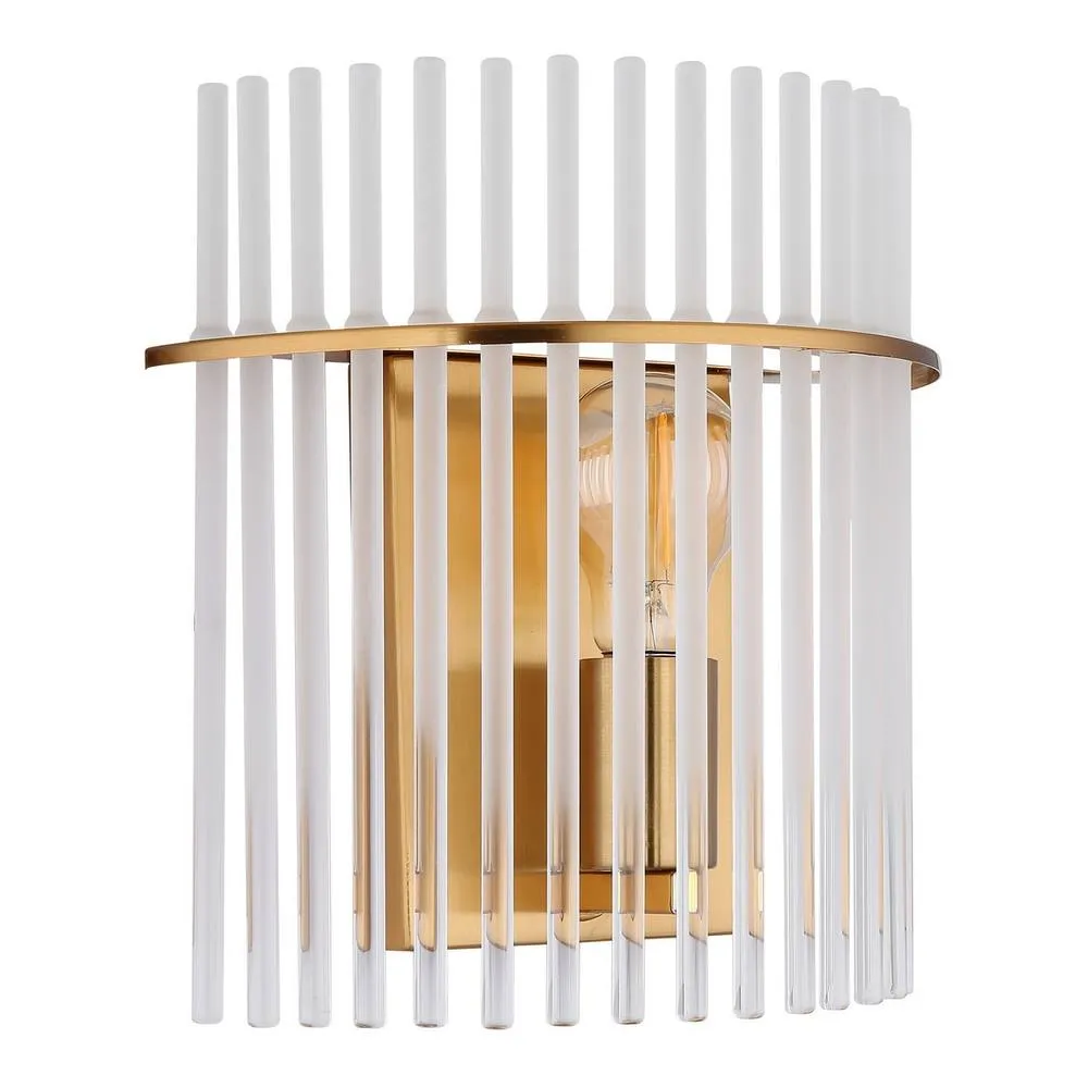 Netlighting Gorley Wall Lamp Gold Colours Matt Opal Glass Shade 1x E27 2