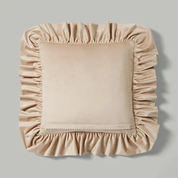 Recycled Velour Oversized Frill Square Cushion 4