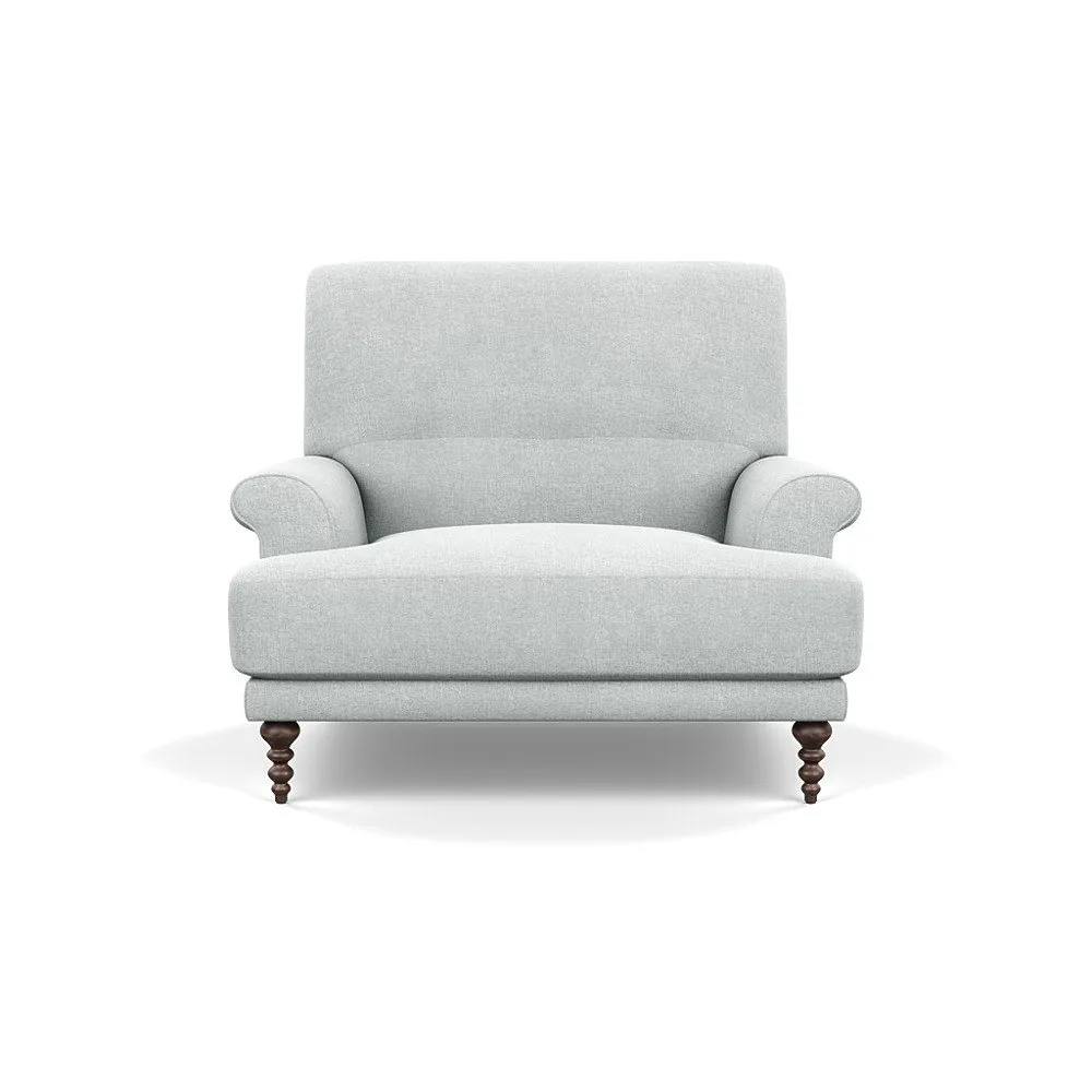 Scp Oscar Informal Armchair Broad Weave Tin Walnut Feet 1