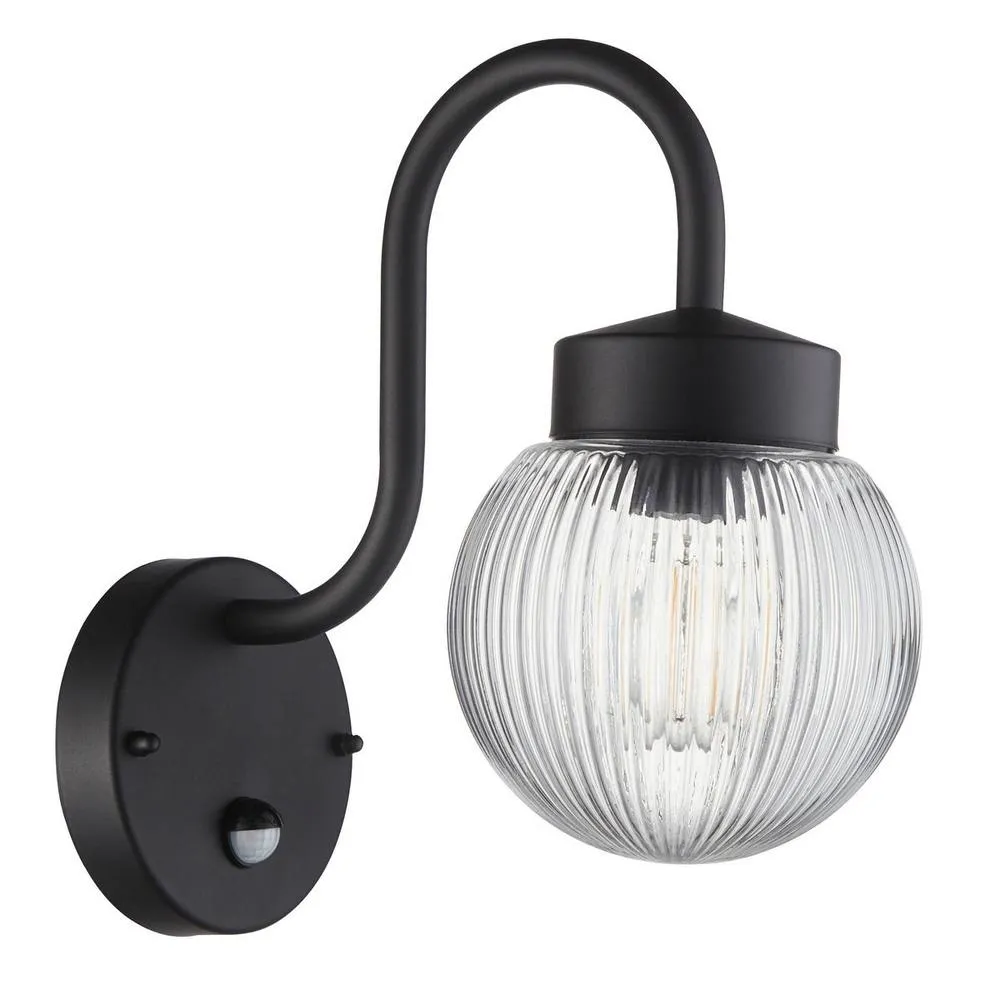 Netlighting Eldon Globe Wall Lamp Textured Black IP44 6