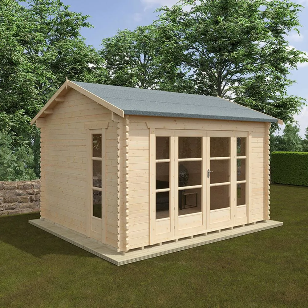 Buttercup Farm 14x12 Bamber 44mm Cabin - L415 x W355 x H282.9 cm in Natural 4