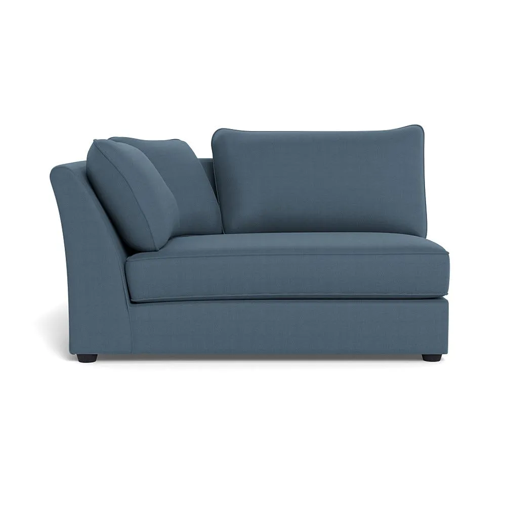 Heal's Tailor Large Curved Left Hand Facing Corner Unit Capelo Linen-Cotton Mineral Black Feet