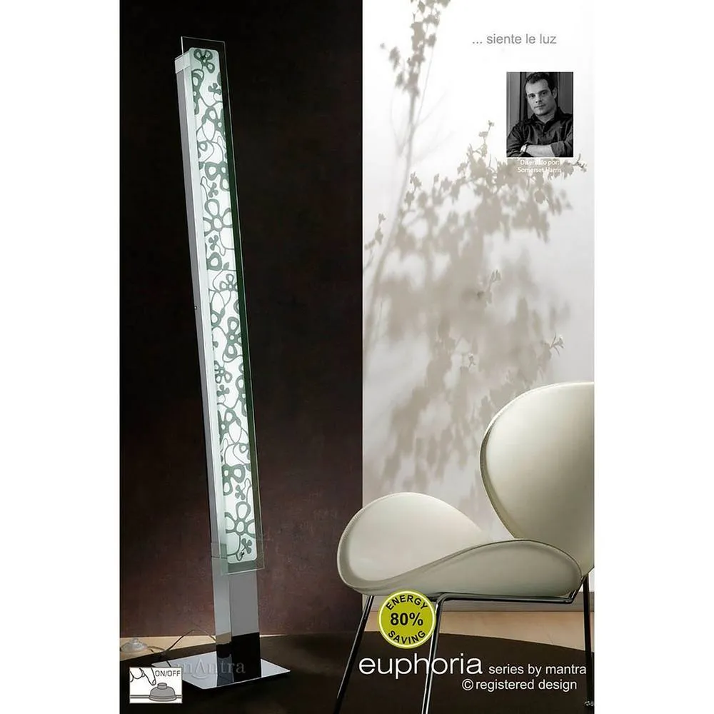 Netlighting Euphoria Wall Lamp L1 SGU10 Small Bar Chrome Opal White Glass in Silver 3