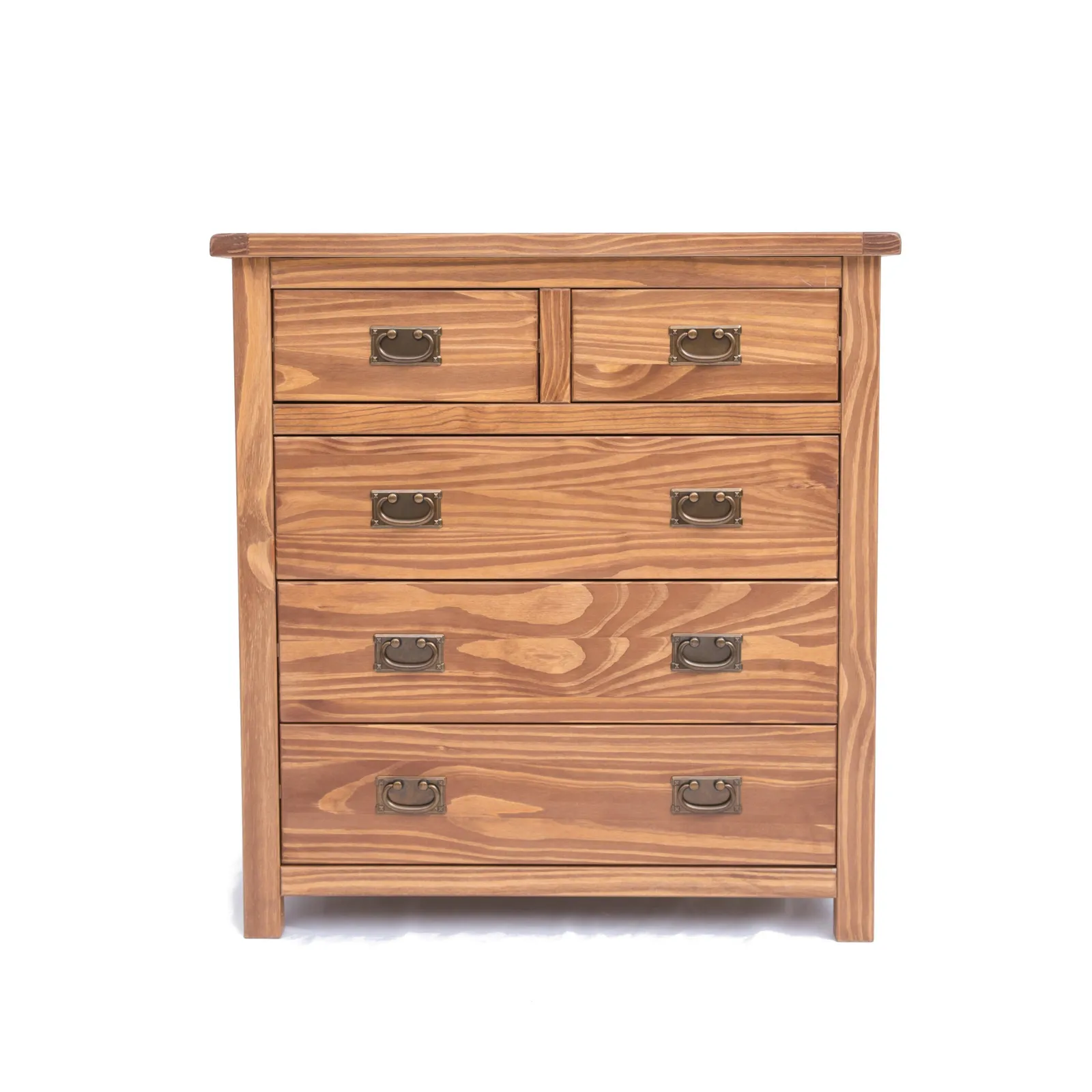 Cabinet Bits Padua 5 Drawer Chest of Drawers Bras Drop Handle in Brown
