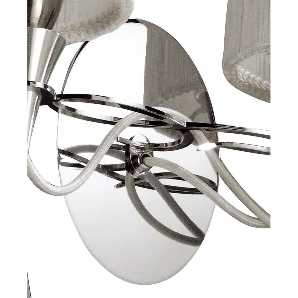 Netlighting Lucca Wall Lamp Switched 2 Light E27 Chrome White Shades & Crystal in Grey 5