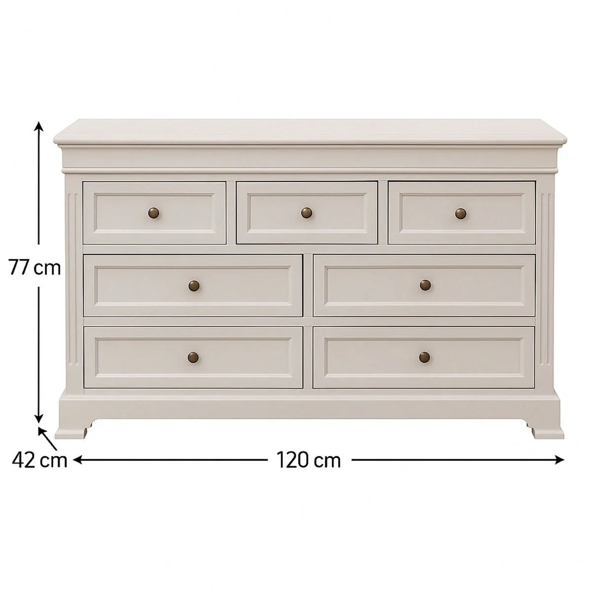 Melody Maison Large 7 Drawer Chest Of Drawers - Daventry Taupe-Grey Range in Taupe 5