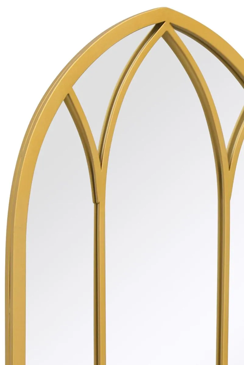 MirrorOutlet Gold Metal Framed Arched Garden Wall Mirror 32" X 19" (83CM X 48CM) 5