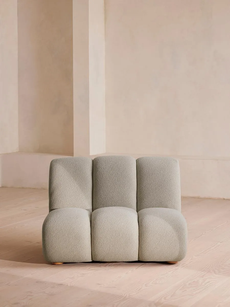 Noelle Modular Armchair, Textured Wool Boucle, Pistachio