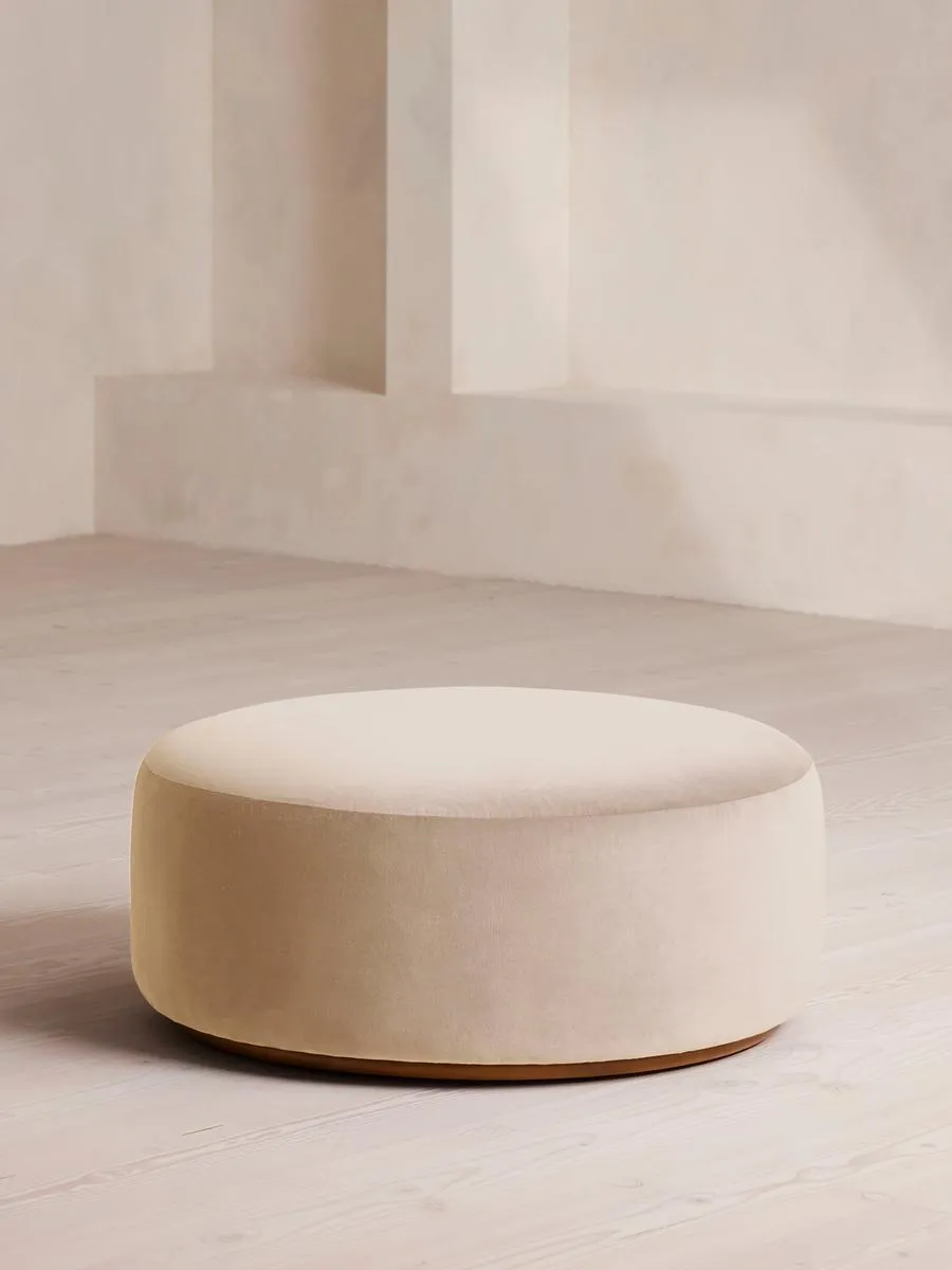 Aline Ottoman, Velvet, Porcelain