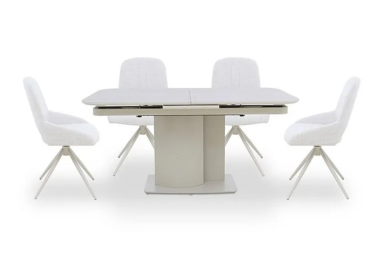 Pebble Pop Up Extending Dining Table and 4 Swivel Chairs - 130-cm