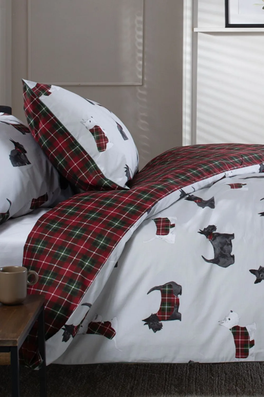 The Lyndon Company Hattie 100% Cotton Duvet Cover Set - Dog Print Bedding | Deyongs 1846 in Grey 3