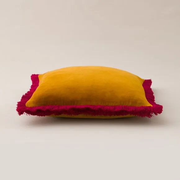 Clara Contrast Fringe Square Cushion Cover 4