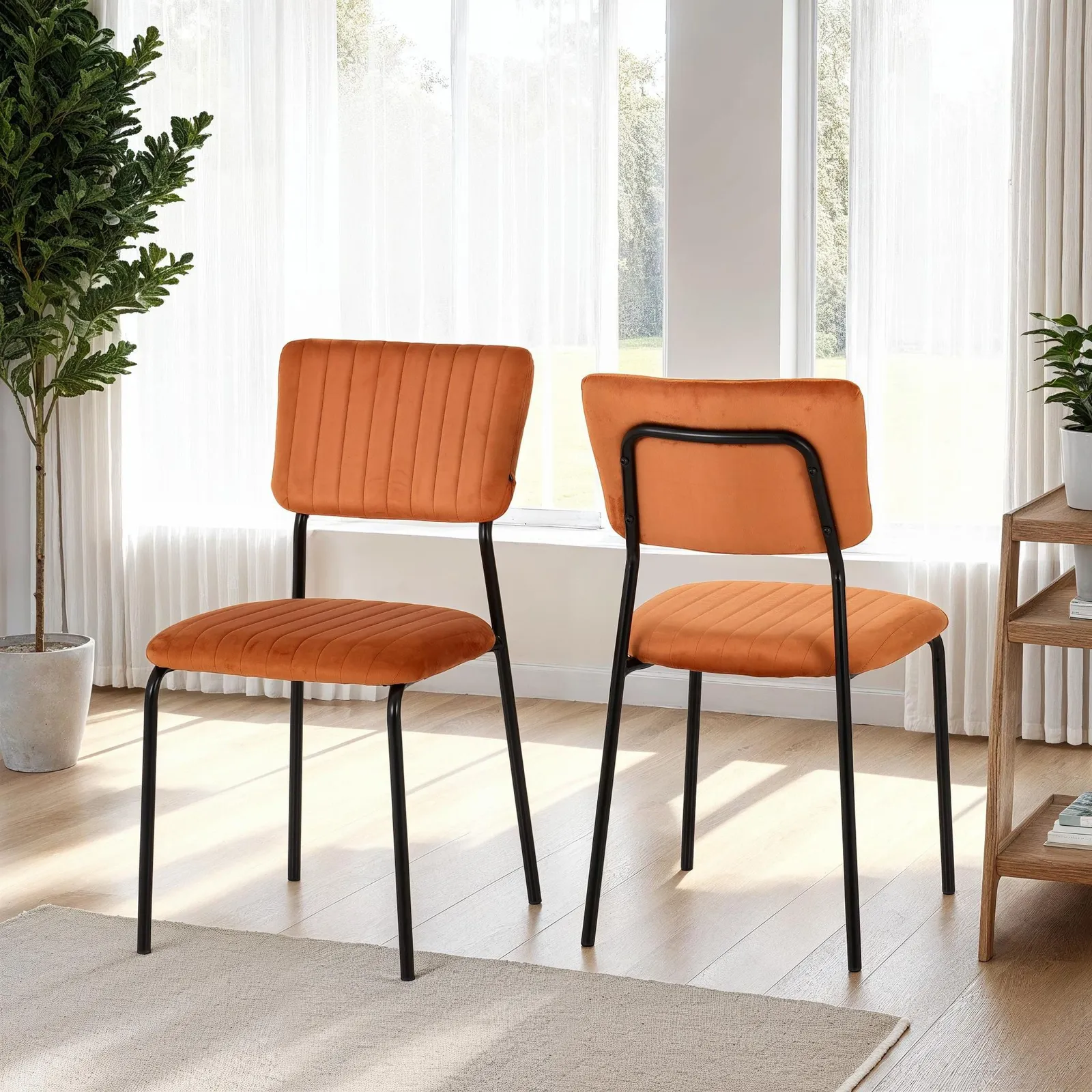 Seconique Sheldon Chair( Set Of 4 ) in Burnt Orange 1