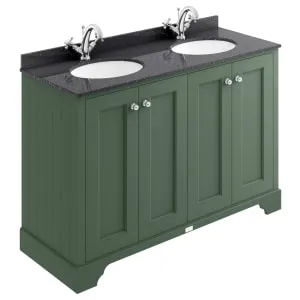 Bayswater Victrion Hunter Green Traditional Freestanding Vanity Unit & Black Marble Top Basin - 1200mm