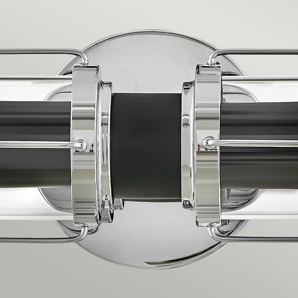 Netlighting Masthead 2 Light Outdoor Wall Light Polished Chrome & Black IP44 in Grey 4