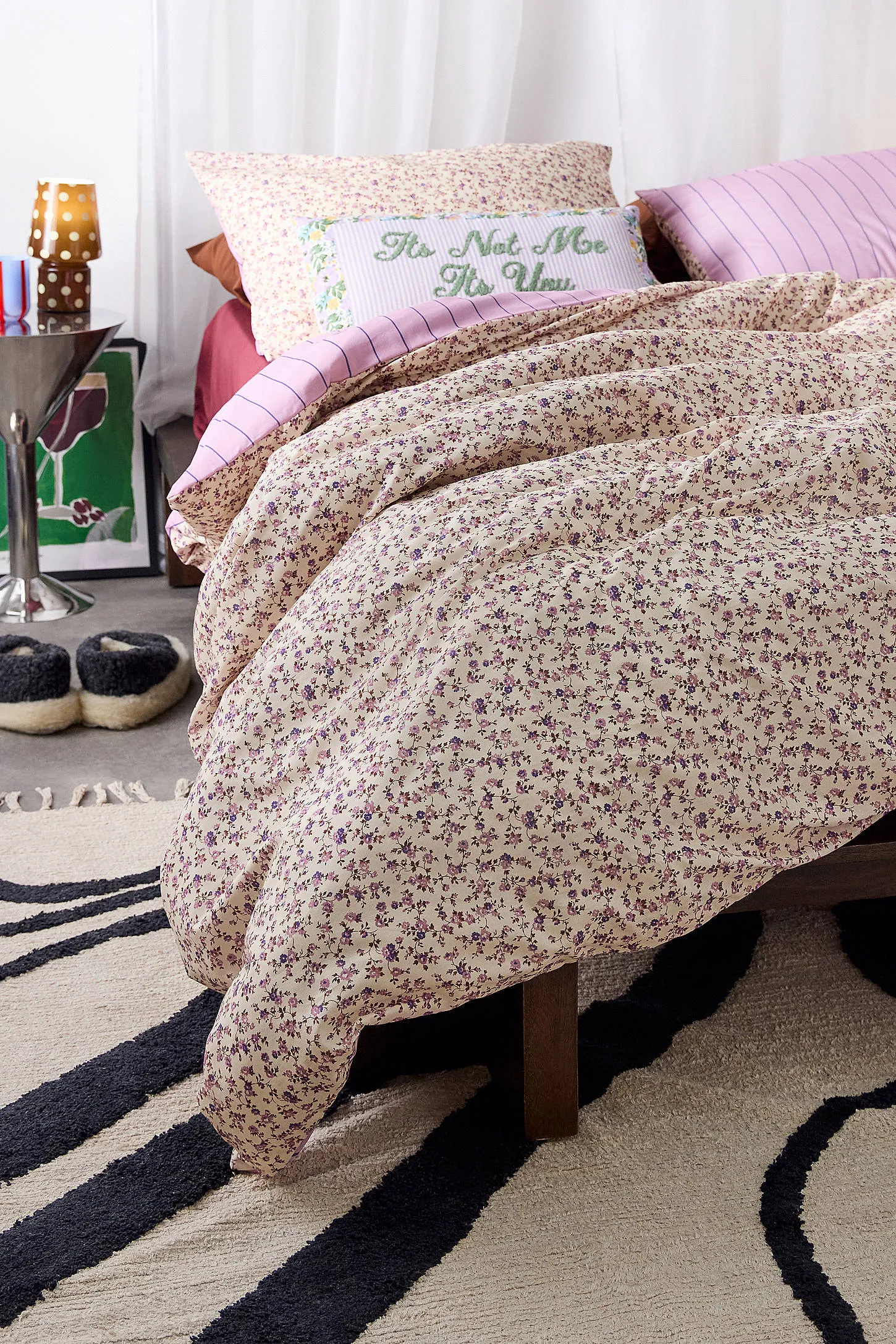 Purple Ditsy Floral Reversible Duvet Set - Purple 5