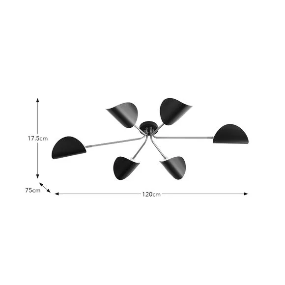 Elements Lyon 6 Light Semi Flush Ceiling Light 6