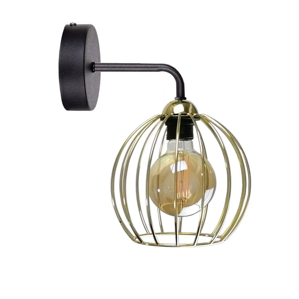 Netlighting Mig Wall Lamp Black Gold 23cm 1x E27