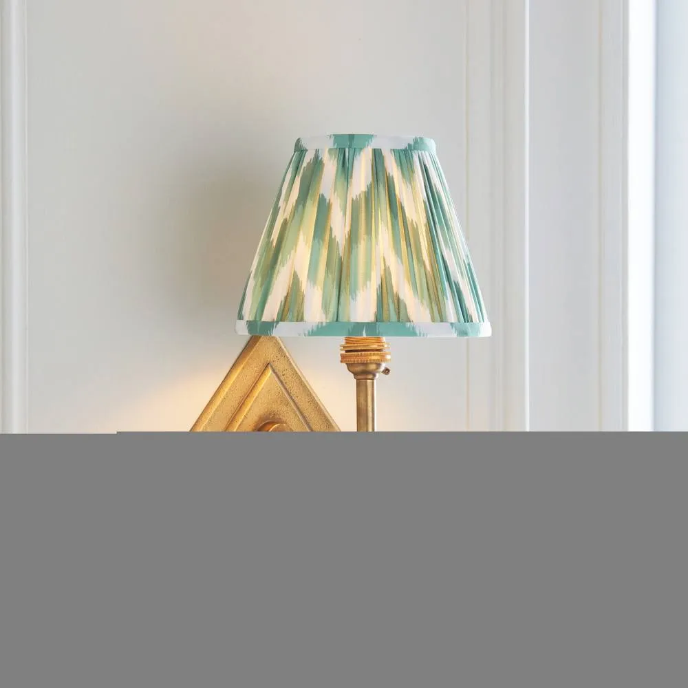 Netlighting Diamond Angle & Zigzag 16cm Wall Lamp Antique Brass Cotswold Green in Gold 4