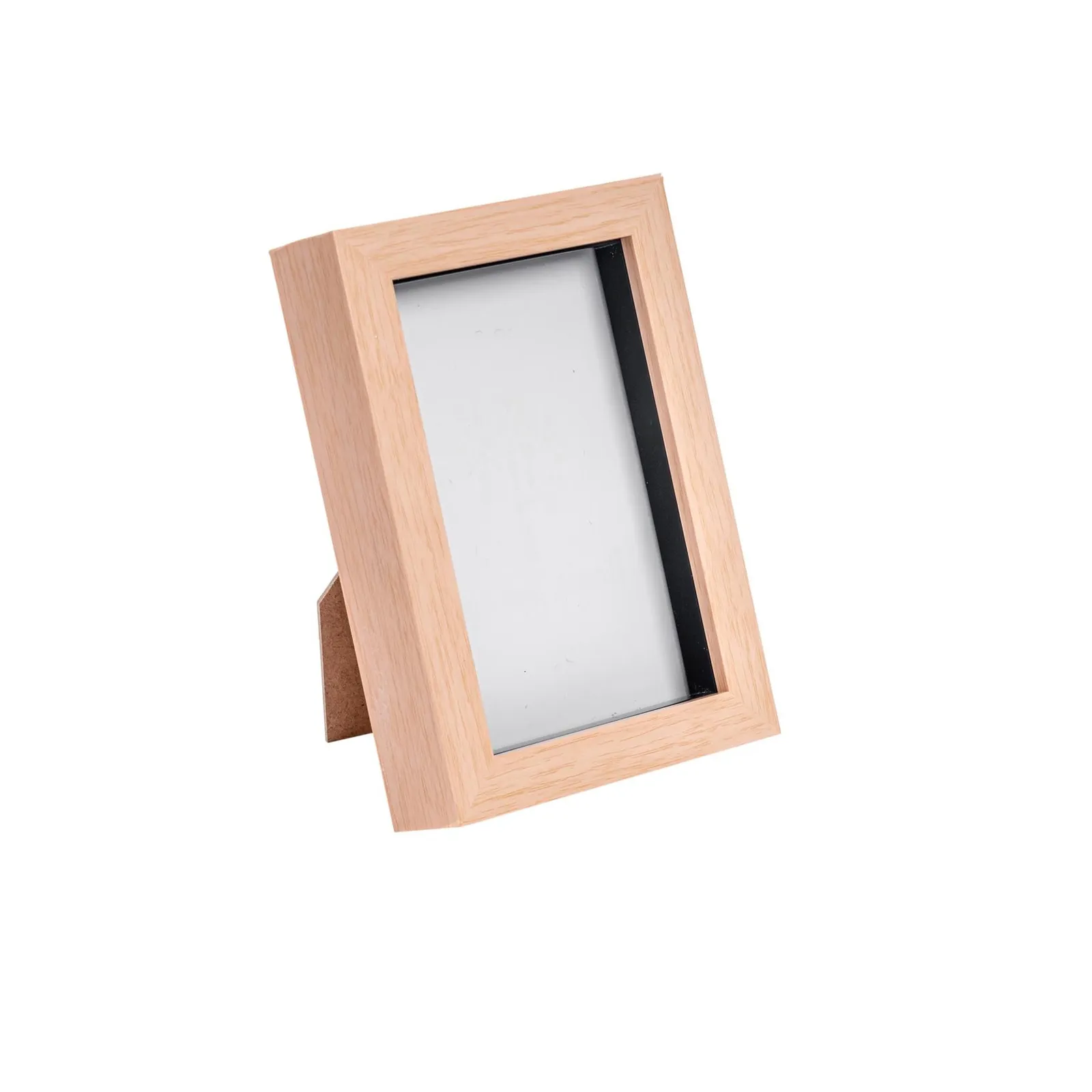 Nicola Spring 3D Box Photo Frame - 4 x 6" in Light Brown 1