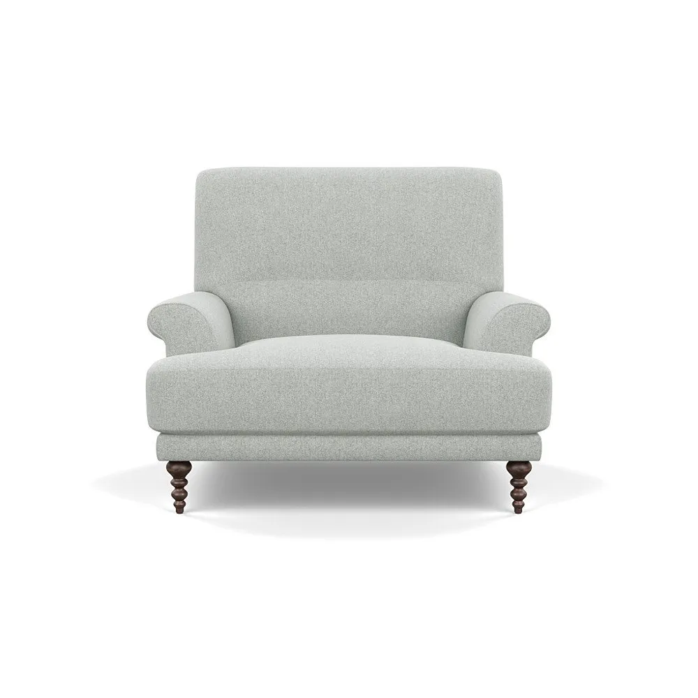 Scp Oscar Informal Armchair Melton Wool Limestone Walnut Feet 1