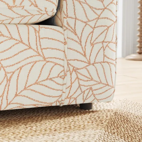 Flori Woven Leaf Fabric 2 Seater Sofa Bed 4