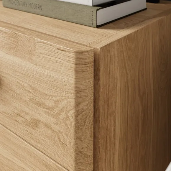 Hatton 2 Drawer Wide Bedside Table 4