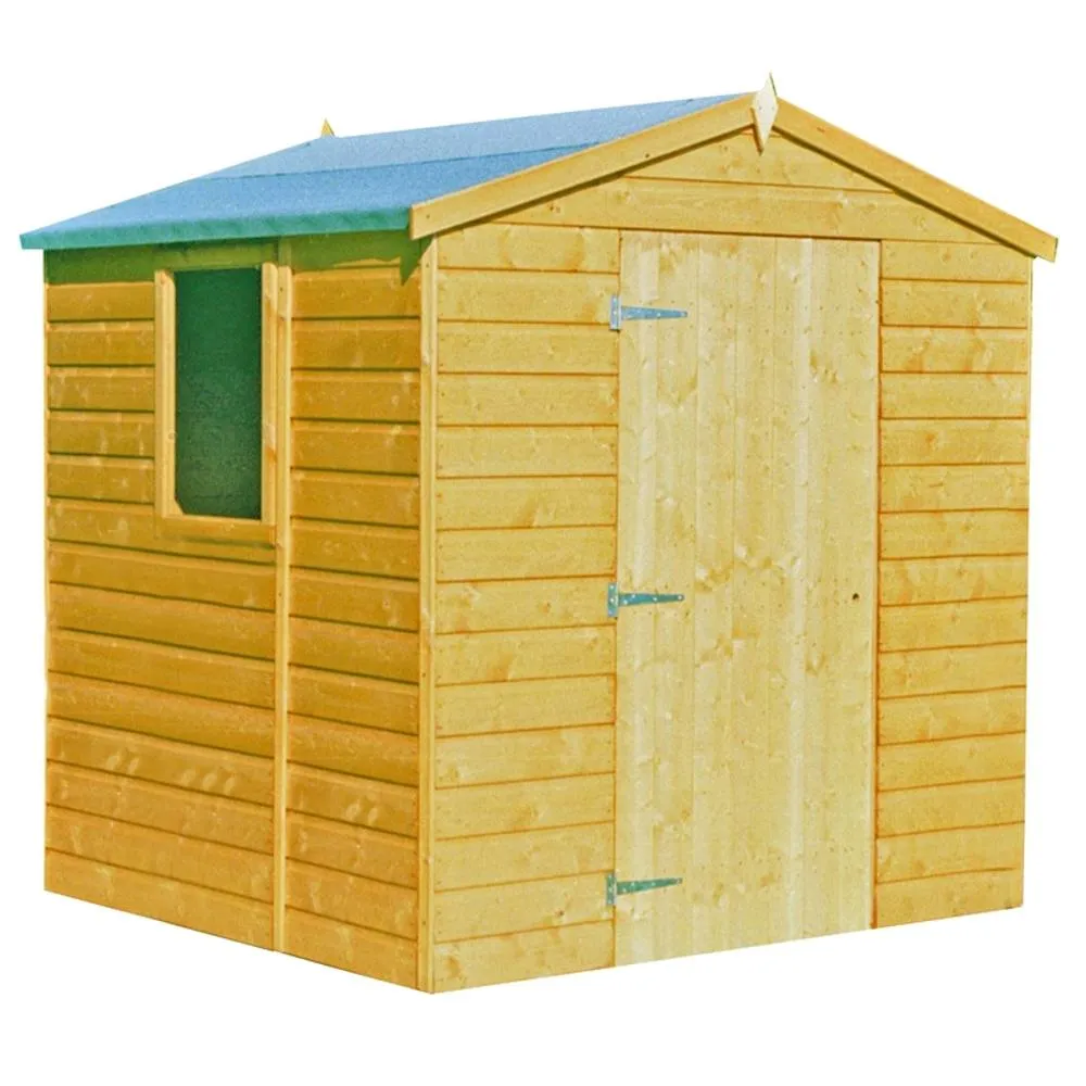 Shires Shiplap Apex Single Door Tongue & Groove Garden Shed Workshop 7x5 ft in Brown 2