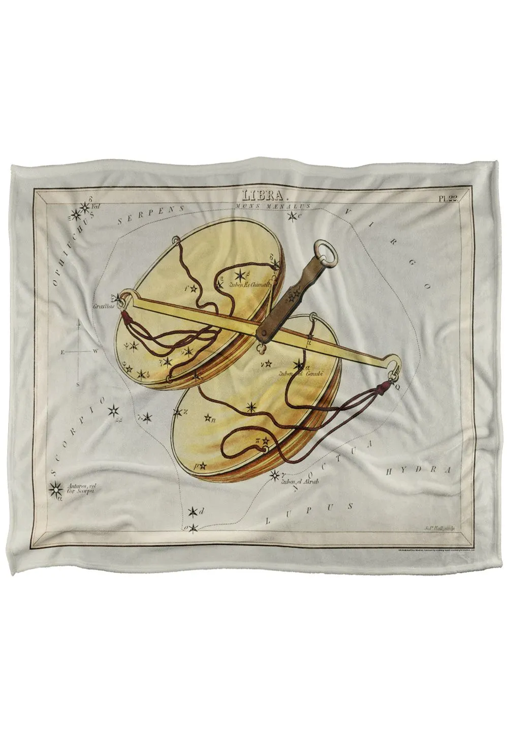 Graffitee Studios Vintage Libra Zodiac Silky Touch Super Soft Throw Blanket 152 X 127 cm in White