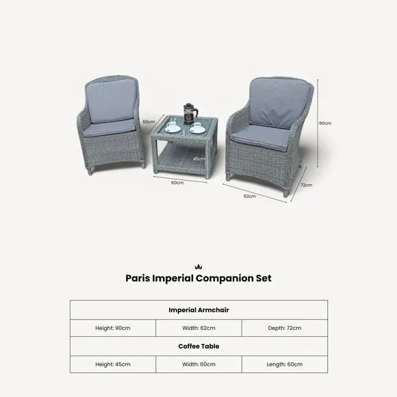 Paris 2 Seater Outdoor Imperial Companion Set 6