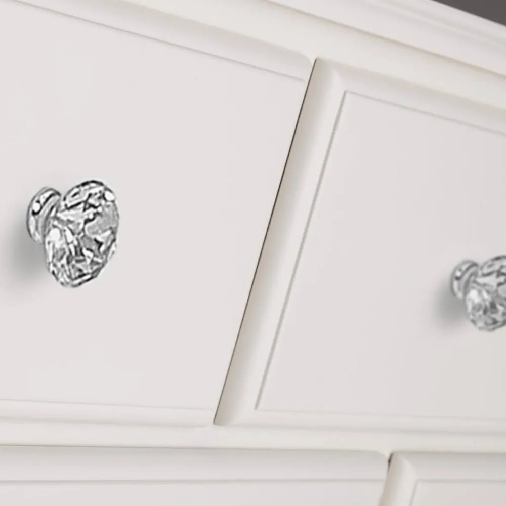 Statement Furniture Romance 2 Over 3 Chest of Drawers with Crystal Handles in Light Grey 6