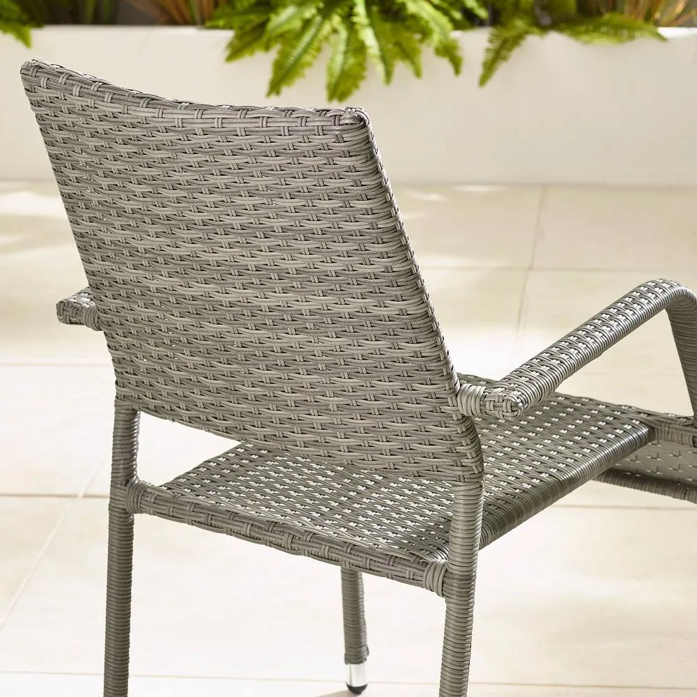 FurnitureboxUK Antigua Rattan 4 Seat Round Table Garden Dining Set in Grey 4